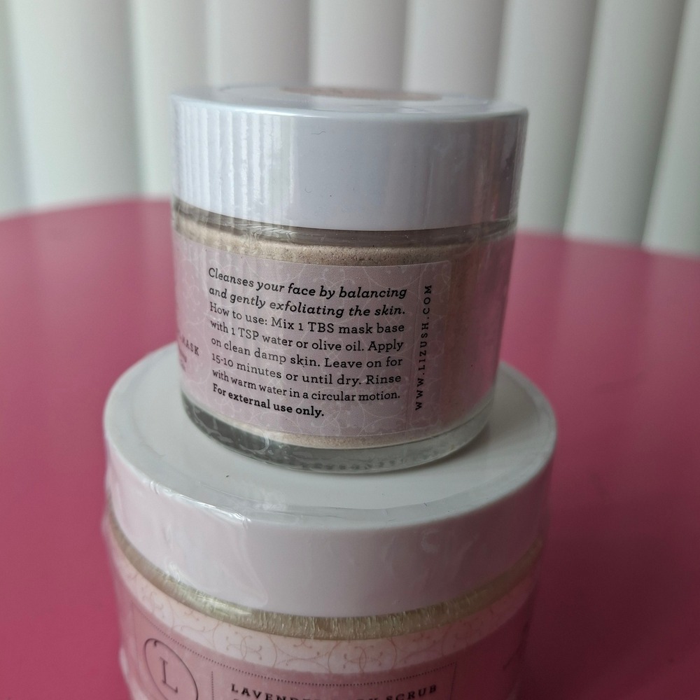 Lizush Serenity Series Lavender Body Scrub 9oz & Clay Facial Mask 1.1oz Set NEW - Picture 4 of 5